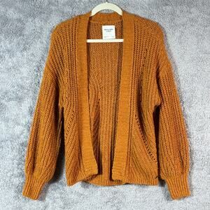 Abercrombie & Fitch Fall Knit Oversized Cozy Burnt Orange Cardigan Size S